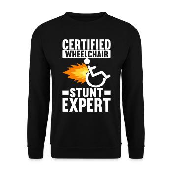 Wheelchair users Wheelchair - Unisex Sweatshirt - black - Front - Alina (178cm) & Michal (187cm)
