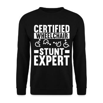 Wheelchair users Wheelchair - Unisex Sweatshirt - black - Front - Alina (178cm) & Michal (187cm)
