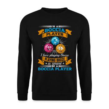 Jouer à la pétanque, c’est intelligent Être un joueur de boccia - - Sweat-shirt Unisexe - noir - Devant - Alina (178cm) & Michal (187cm)