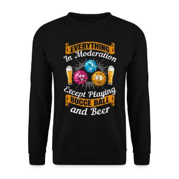 Tout avec modération sauf jouer à la pétanque - Sweat-shirt Unisexe - noir - Devant - Alina (178cm) & Michal (187cm)