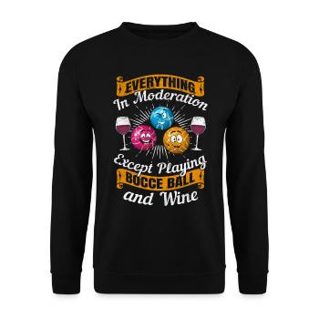 Tout avec modération sauf jouer à la pétanque - Sweat-shirt Unisexe - noir - Devant - Alina (178cm) & Michal (187cm)