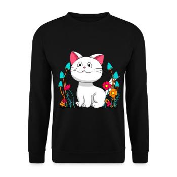 Chat, Chat, Enfant, Enfants, Animaux Domestiques, Tomcat, Nature - Sweat-shirt Unisexe - noir - Devant - Alina (178cm) & Michal (187cm)
