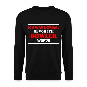 Bowling Spruch Bowlingspieler Witz Bowler Geschenk - Unisex Pullover - Schwarz - Vorne - Alina (178cm) & Michal (187cm)