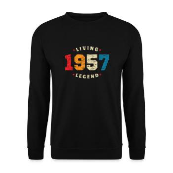 1957 anniversaire rétro légende vivante - Sweat-shirt Unisexe - noir - Devant - Alina (178cm) & Michal (187cm)