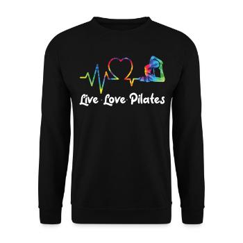 Instructeur de Pilates Enseignant - Sweat-shirt Unisexe - noir - Devant - Alina (178cm) & Michal (187cm)