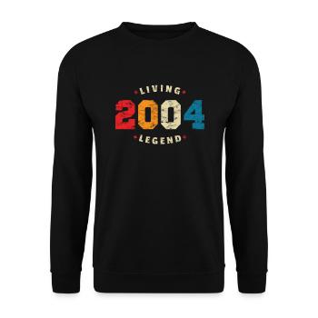 2004 Anniversaire Rétro Légende vivante - Sweat-shirt Unisexe - noir - Devant - Alina (178cm) & Michal (187cm)
