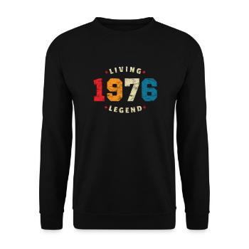 1976 anniversaire rétro légende vivante - Sweat-shirt Unisexe - noir - Devant - Alina (178cm) & Michal (187cm)