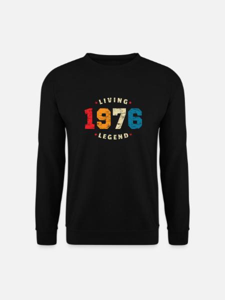 1976 Geburtstag Retro Living Legend - Unisex Pullover - Schwarz