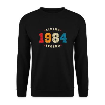 1984 anniversaire rétro légende vivante - Sweat-shirt Unisexe - noir - Devant - Alina (178cm) & Michal (187cm)