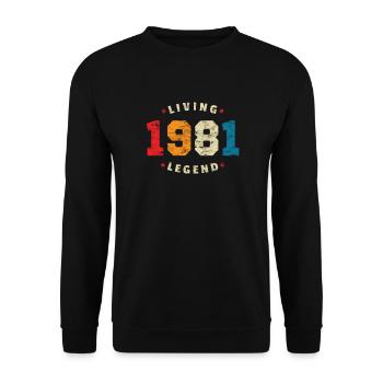 1981 anniversaire rétro légende vivante - Sweat-shirt Unisexe - noir - Devant - Alina (178cm) & Michal (187cm)