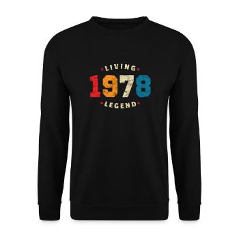 1978 anniversaire rétro légende vivante - Sweat-shirt Unisexe - noir - Devant - Alina (178cm) & Michal (187cm)