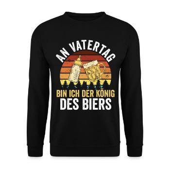 Papa Bière Père Fête des Pères - Sweat-shirt Unisexe - noir - Devant - Alina (178cm) & Michal (187cm)