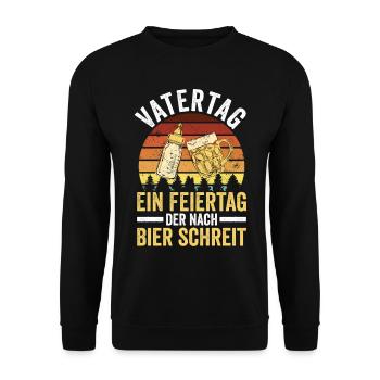 Dad Beer Father Father's Day - Unisex Sweatshirt - black - Front - Alina (178cm) & Michal (187cm)