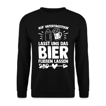Dad Beer Father Father's Day - Unisex Sweatshirt - black - Front - Alina (178cm) & Michal (187cm)