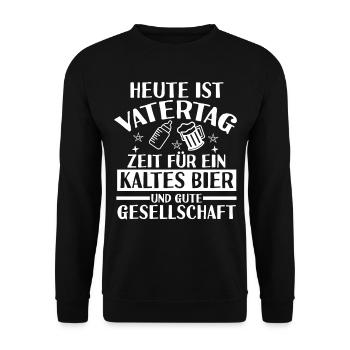 Papa Bier Vater Vatertag - Unisex Pullover - Schwarz - Vorne - Alina (178cm) & Michal (187cm)