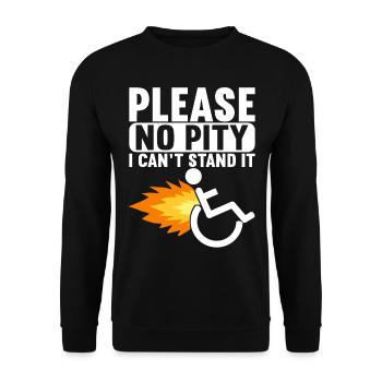 Wheelchair users Wheelchair - Unisex Sweatshirt - black - Front - Alina (178cm) & Michal (187cm)