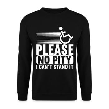 Personnes en fauteuil roulant Fauteuil roulant - Sweat-shirt Unisexe - noir - Devant - Alina (178cm) & Michal (187cm)