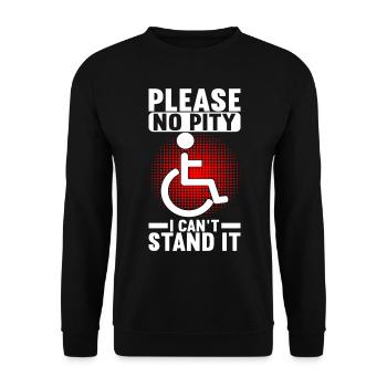 Wheelchair users Wheelchair - Unisex Sweatshirt - black - Front - Alina (178cm) & Michal (187cm)