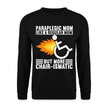 Personnes en fauteuil roulant Fauteuil roulant - Sweat-shirt Unisexe - noir - Devant - Alina (178cm) & Michal (187cm)