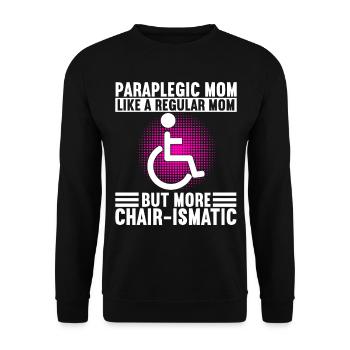 Personnes en fauteuil roulant Fauteuil roulant - Sweat-shirt Unisexe - noir - Devant - Alina (178cm) & Michal (187cm)