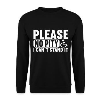 Wheelchair users Wheelchair - Unisex Sweatshirt - black - Front - Alina (178cm) & Michal (187cm)