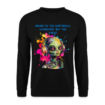 La musique est le langage universel de l’âme. Étranger - Sweat-shirt Unisexe - noir - Devant - Alina (178cm) & Michal (187cm)