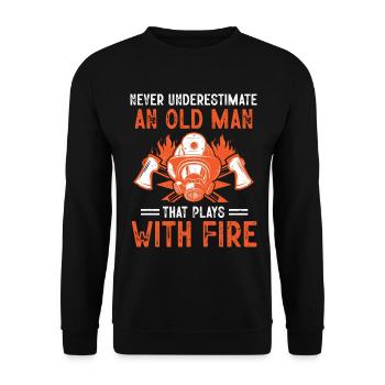 Fire Brigade Fire Brigade Firefighter Fire Brigade - Unisex Sweatshirt - black - Front - Alina (178cm) & Michal (187cm)