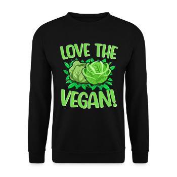 Liebe Den Veganen Feinschmecker Vegetarischer - Unisex Pullover - Schwarz - Vorne - Alina (178cm) & Michal (187cm)