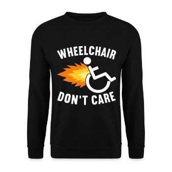 Rollstuhlfahrer Rollstuhl - Unisex Pullover - Schwarz - Vorne - Alina (178cm) & Michal (187cm)