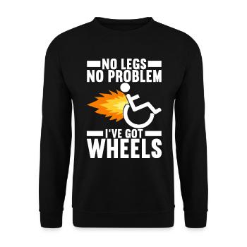 Personnes en fauteuil roulant Fauteuil roulant - Sweat-shirt Unisexe - noir - Devant - Alina (178cm) & Michal (187cm)