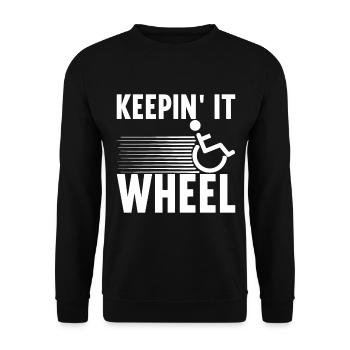 Personnes en fauteuil roulant Fauteuil roulant - Sweat-shirt Unisexe - noir - Devant - Alina (178cm) & Michal (187cm)