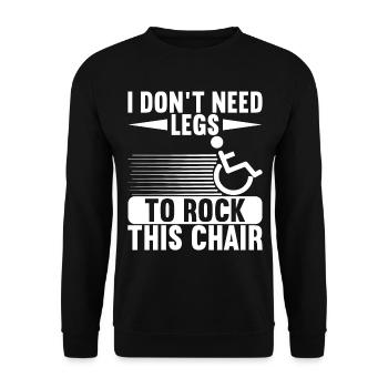 Personnes en fauteuil roulant Fauteuil roulant - Sweat-shirt Unisexe - noir - Devant - Alina (178cm) & Michal (187cm)