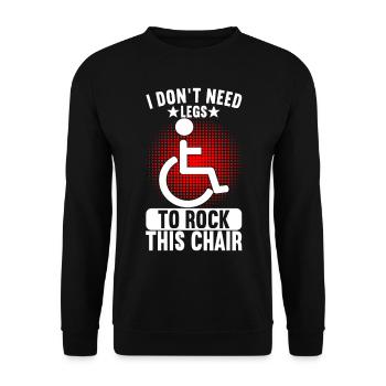 Rollstuhlfahrer Rollstuhl - Unisex Pullover - Schwarz - Vorne - Alina (178cm) & Michal (187cm)