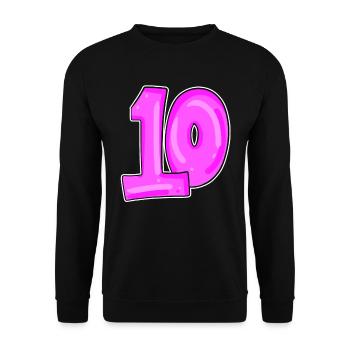 10 rosa - Unisex Pullover - Schwarz - Vorne - Alina (178cm) & Michal (187cm)