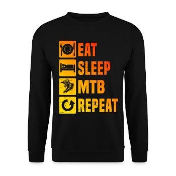 Radsport MTB Radfahren Radfahrer Herren Damen - Unisex Pullover - Schwarz - Vorne - Alina (178cm) & Michal (187cm)