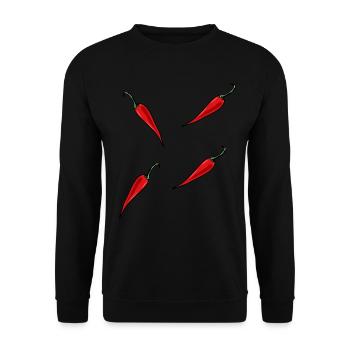 Paprika Chilli Spice - Unisex Sweatshirt - black - Front - Alina (178cm) & Michal (187cm)