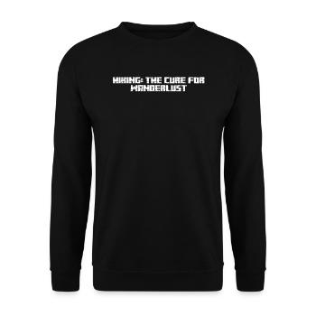 Wandern - Hiking: the cure for wanderlust - Unisex Sweatshirt - black - Front - Alina (178cm) & Michal (187cm)