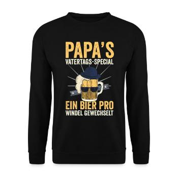Dad Beer Father Father's Day - Unisex Sweatshirt - black - Front - Alina (178cm) & Michal (187cm)