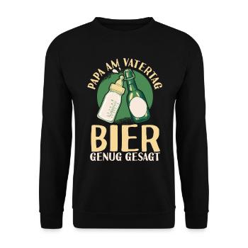 Dad Beer Father Father's Day - Unisex Sweatshirt - black - Front - Alina (178cm) & Michal (187cm)