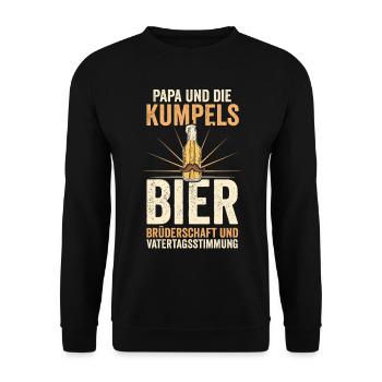 Papa Bier Vater Vatertag - Unisex Pullover - Schwarz - Vorne - Alina (178cm) & Michal (187cm)