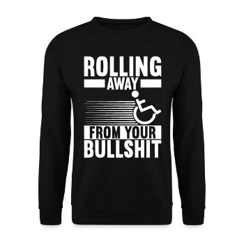 Wheelchair users Wheelchair - Unisex Sweatshirt - black - Front - Alina (178cm) & Michal (187cm)