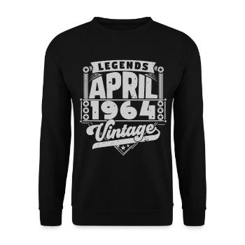 Vintage Gift Anniversary April 1964, April 1964 - Unisex Sweatshirt - black - Front - Alina (178cm) & Michal (187cm)
