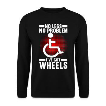 Personnes en fauteuil roulant Fauteuil roulant - Sweat-shirt Unisexe - noir - Devant - Alina (178cm) & Michal (187cm)