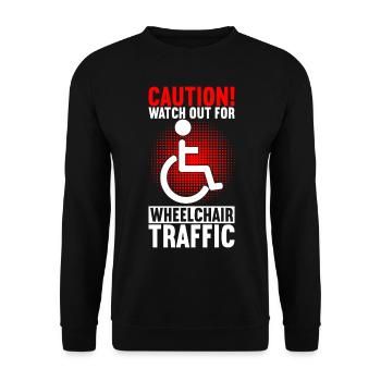 Personnes en fauteuil roulant Fauteuil roulant - Sweat-shirt Unisexe - noir - Devant - Alina (178cm) & Michal (187cm)