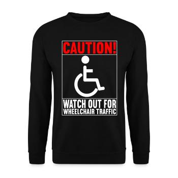 Personnes en fauteuil roulant Fauteuil roulant - Sweat-shirt Unisexe - noir - Devant - Alina (178cm) & Michal (187cm)