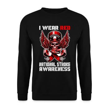 National stroke Awareness for my brother - Unisex Pullover - Schwarz - Vorne - Alina (178cm) & Michal (187cm)