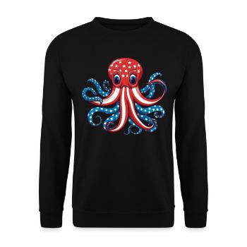 Poulpe drapeau américain 4 juillet jour poulpe cadeau - Sweat-shirt Unisexe - noir - Devant - Alina (178cm) & Michal (187cm)