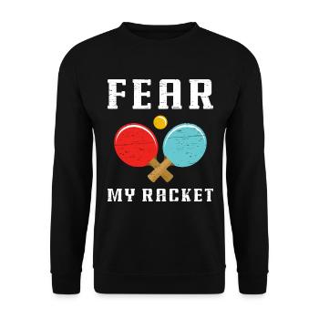 Craignez ma raquette pour un athlète - Sweat-shirt Unisexe - noir - Devant - Alina (178cm) & Michal (187cm)