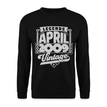 Cadeau Vintage Anniversaire avril 2009, avril 2009 - Sweat-shirt Unisexe - noir - Devant - Alina (178cm) & Michal (187cm)