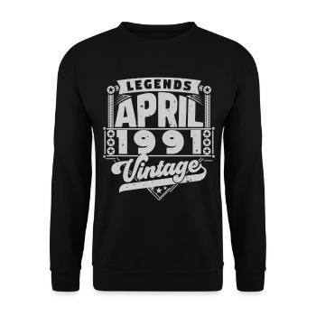 Vintage Gift Anniversary April 1991, April 1991 - Unisex Sweatshirt - black - Front - Alina (178cm) & Michal (187cm)